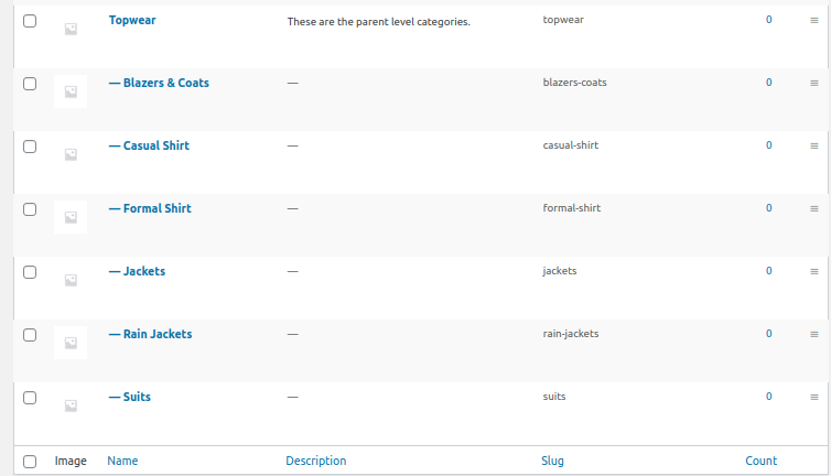 Subcategories